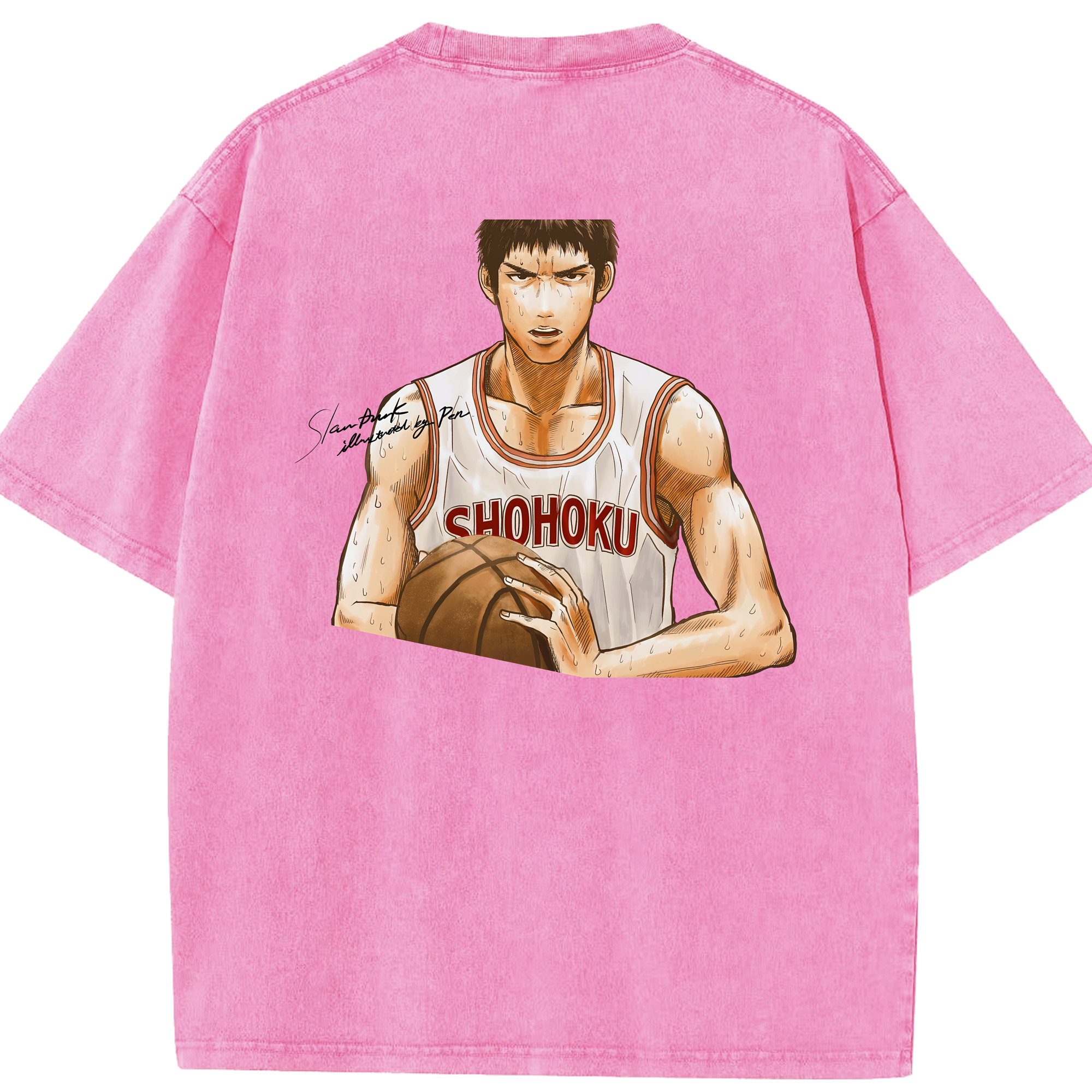 （画像用） SLAM DUNK／スラムダンク 綿100% ヴィンテージ風 半袖Tシャツ（背面プリント）